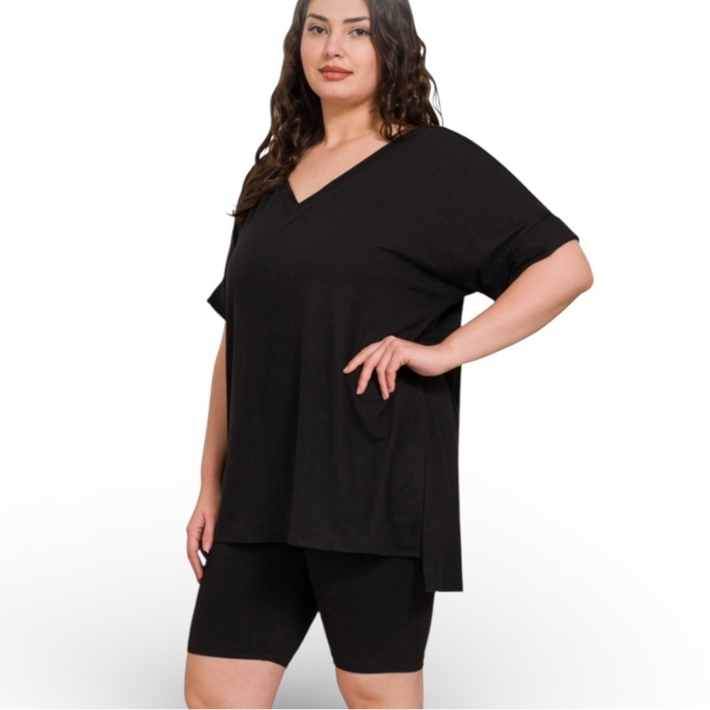 2pc Black Short Set